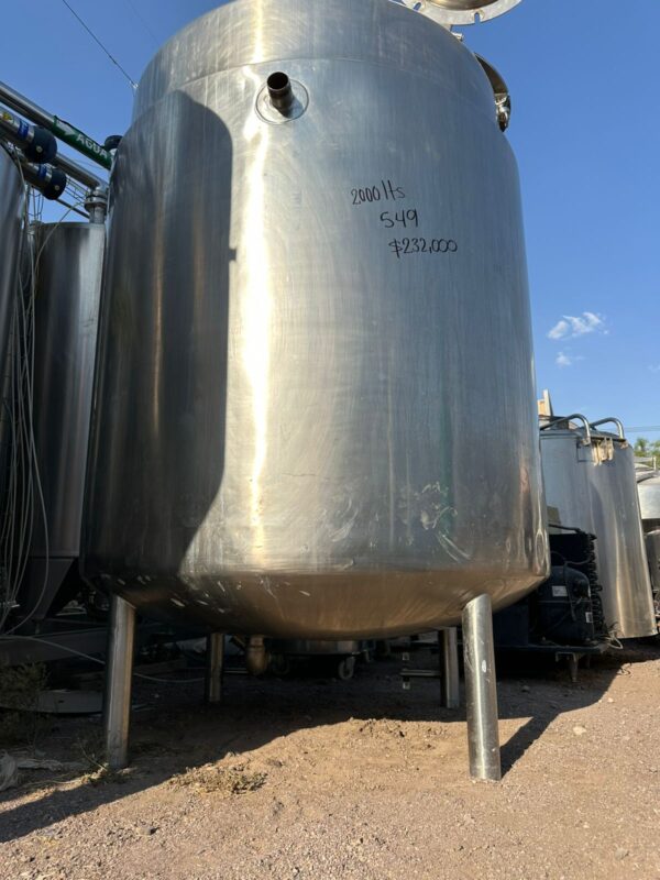 TANQUE DE ACERO INOXIDABLE, CAPACIDAD 2000 LITROS - Imagen 2